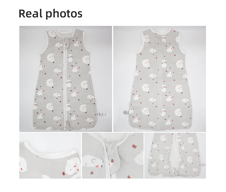 Baby Sleeping Bag Summer Thin Baby Sleepsack Kids Sleepwear Anti-Kick Blanket 3-18Months Stars Sky Cartoon Print 100% Cotton