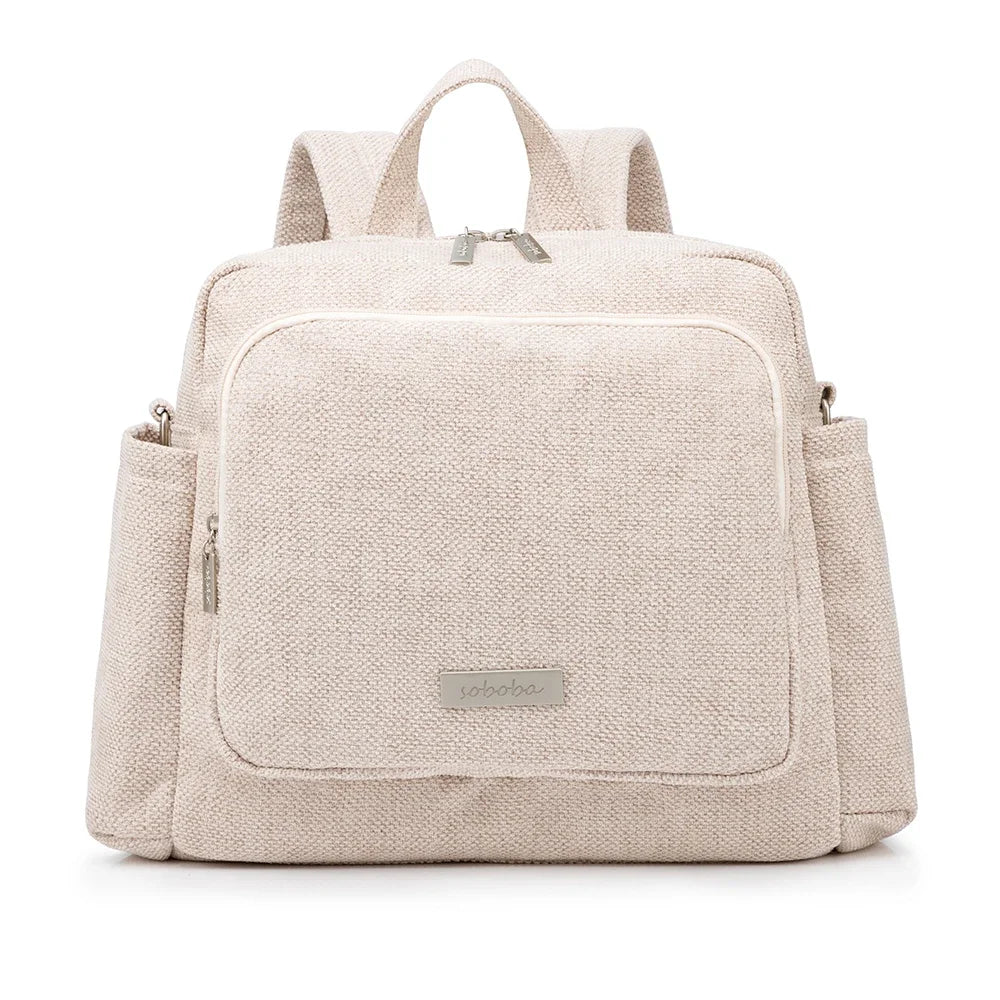 Soboba 2023 New Diaper Bags for Mother Waterproof Large Capacity Solid Polyester Diaper Backpacks Travel Bag for Newborn Baby