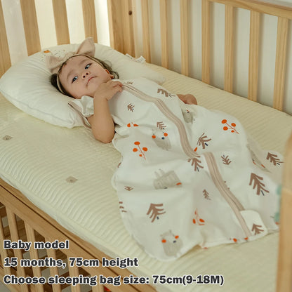 Baby Sleeping Bag Summer Thin Baby Sleepsack Kids Sleepwear Anti-Kick Blanket 3-18Months Stars Sky Cartoon Print 100% Cotton