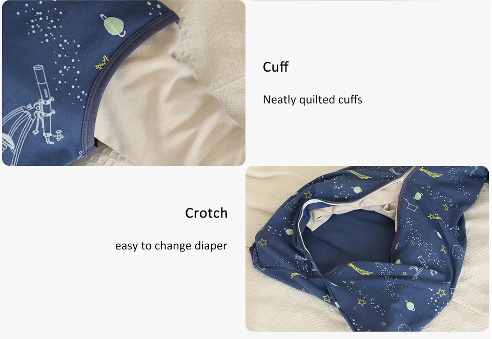 Baby Sleeping Bag Summer Thin Baby Sleepsack Kids Sleepwear Anti-Kick Blanket 3-18Months Stars Sky Cartoon Print 100% Cotton