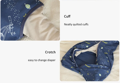 Baby Sleeping Bag Summer Thin Baby Sleepsack Kids Sleepwear Anti-Kick Blanket 3-18Months Stars Sky Cartoon Print 100% Cotton