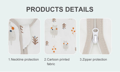 Baby Sleeping Bag Summer Thin Baby Sleepsack Kids Sleepwear Anti-Kick Blanket 3-18Months Stars Sky Cartoon Print 100% Cotton